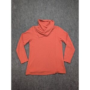 Soft Surroundings Women's Medium‎ Cowl Neck Coral Textured Playa Pullover Tunic
